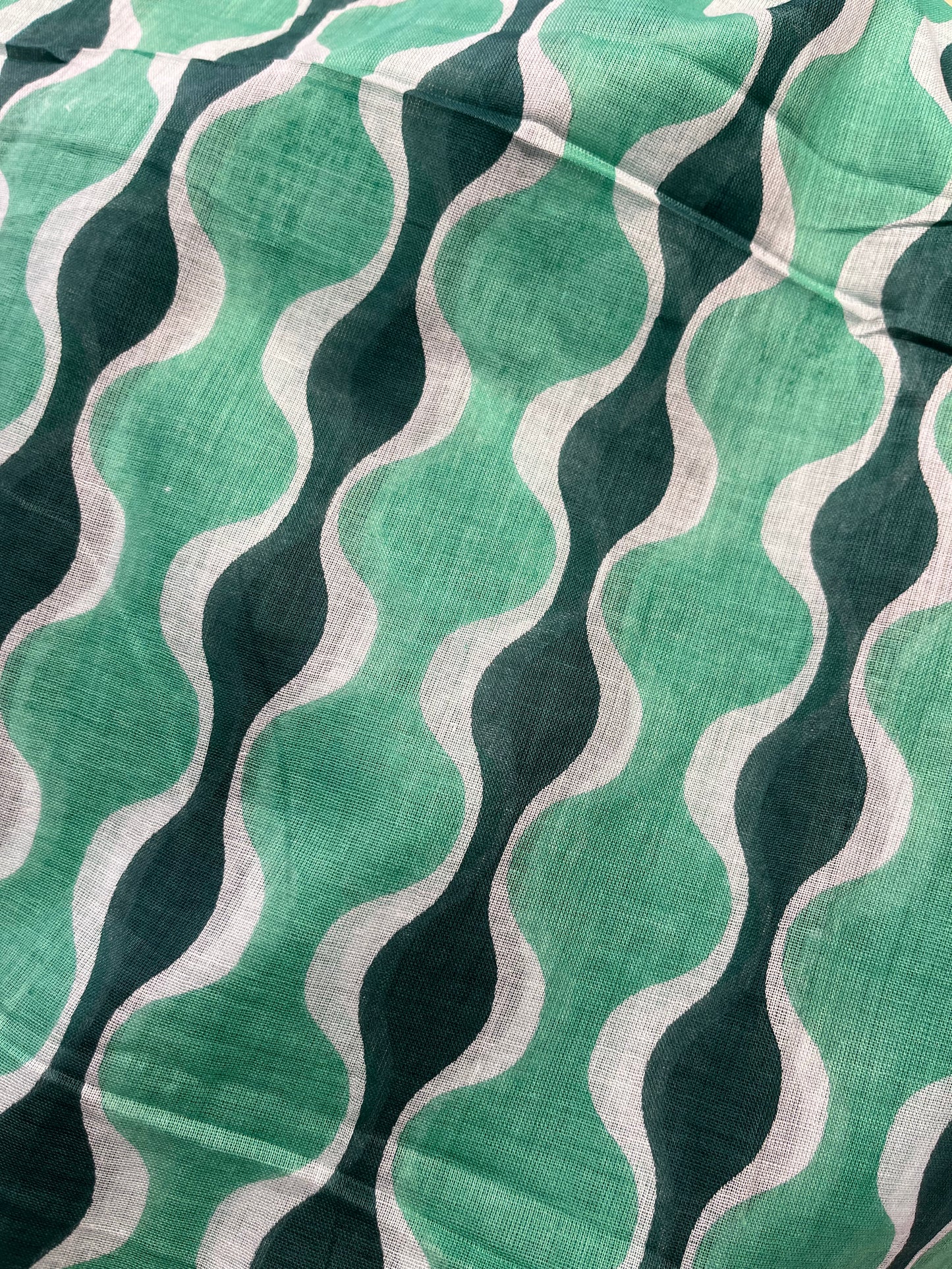 Pareo fular algodón estampado verde
