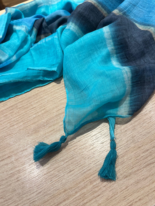 Pareo fular algodón tie-dye azul