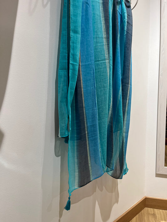 Pareo fular algodón tie-dye azul