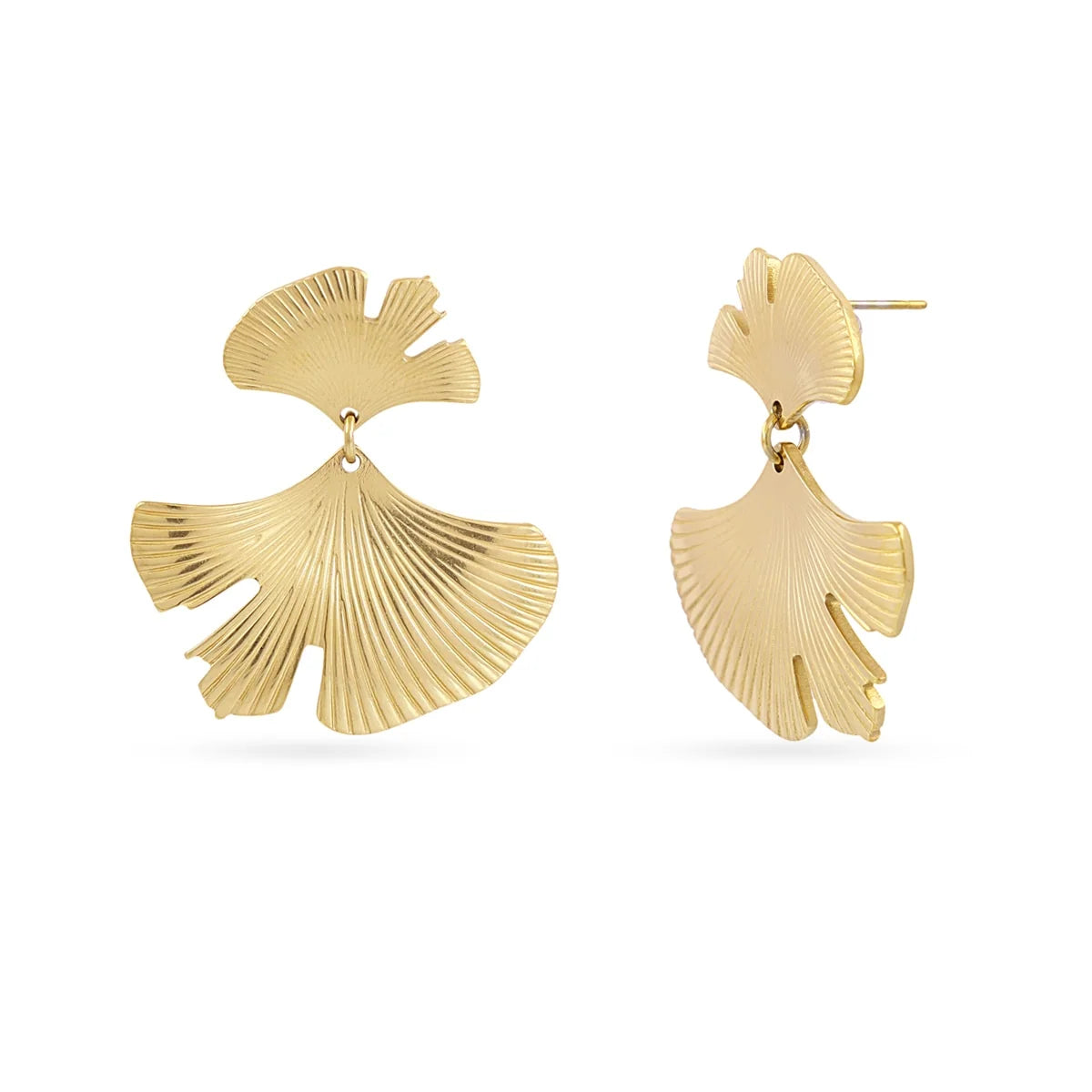 Pendientes largos Esentials hoja abanico
