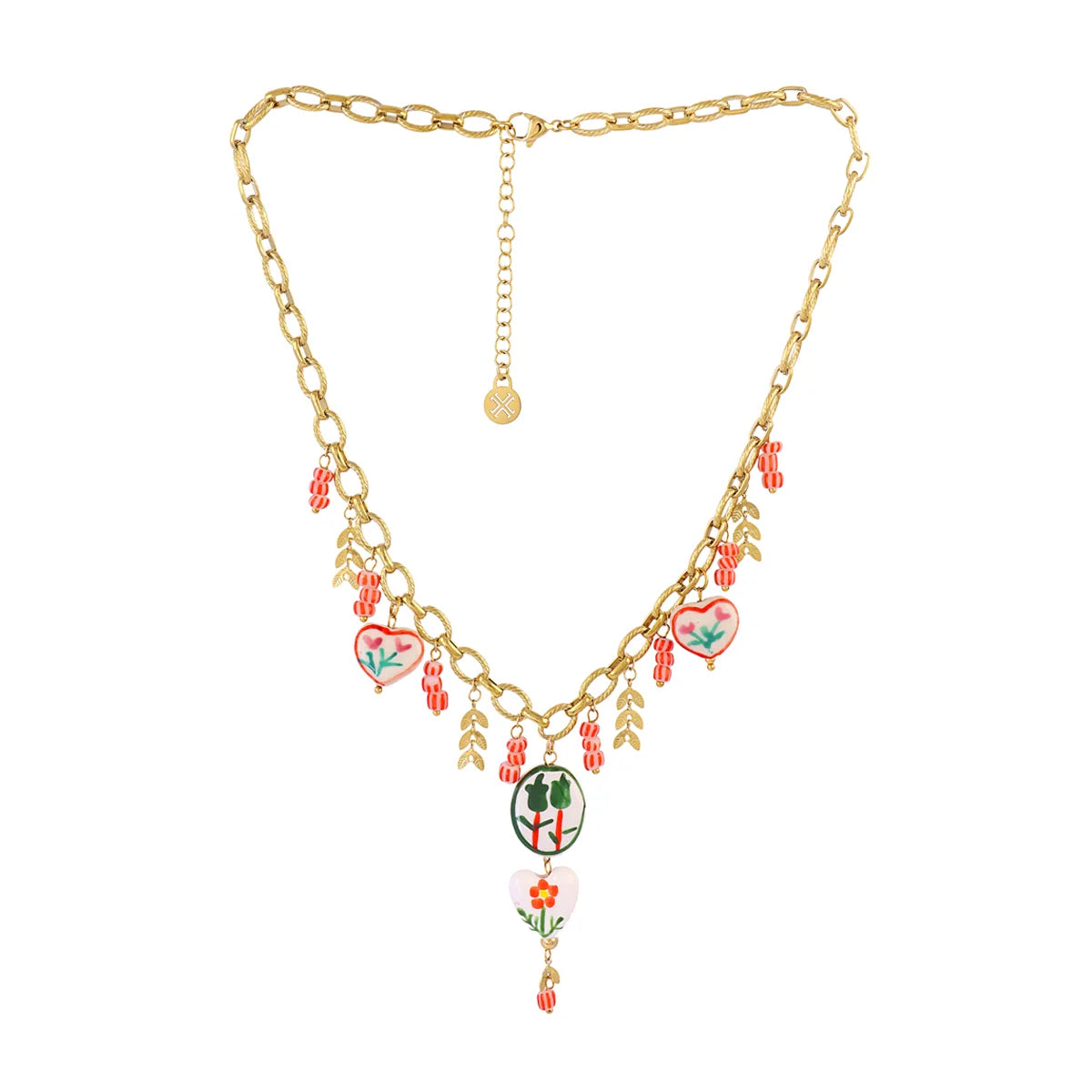 Collar Trencadis cadena flores multicolor