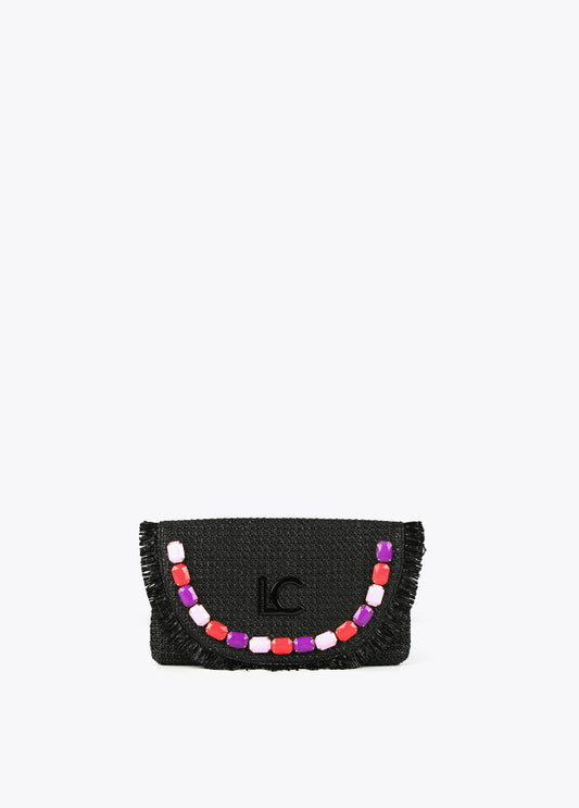 Clutch negro piedras colores Lola Casademunt