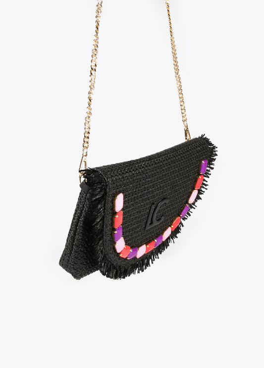 Clutch negro piedras colores Lola Casademunt