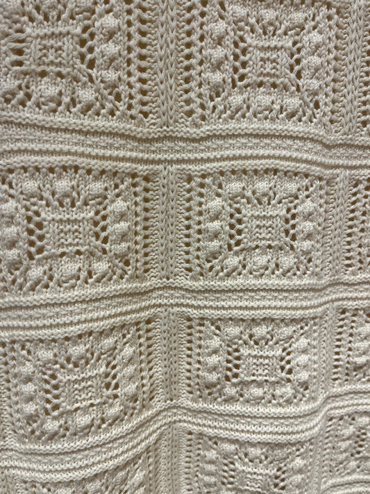 Chaleco punto crochet blanco roto Luna Llena