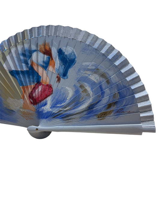 Abanico hecho a mano niña playa