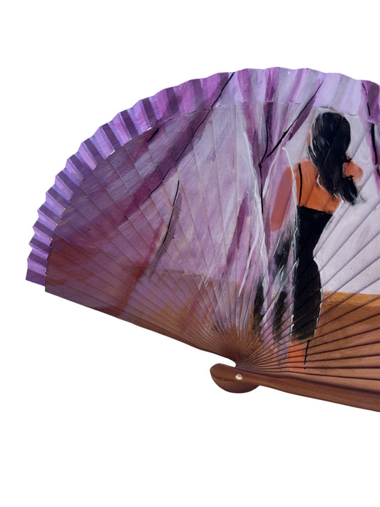 Abanico morado mujer