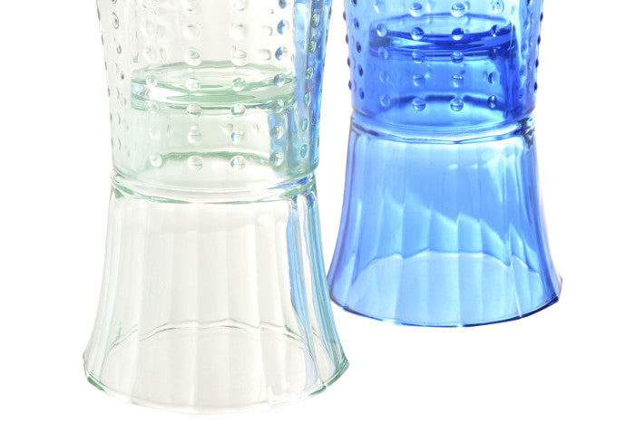 Set 4 vasos cristal pez relieve