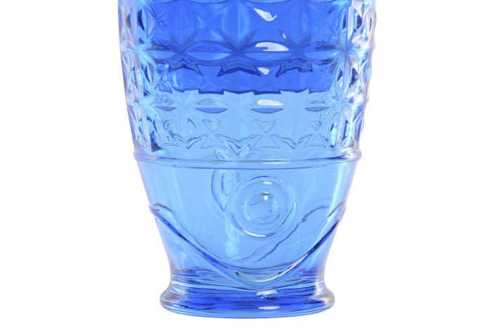 Set 4 vasos cristal pez relieve