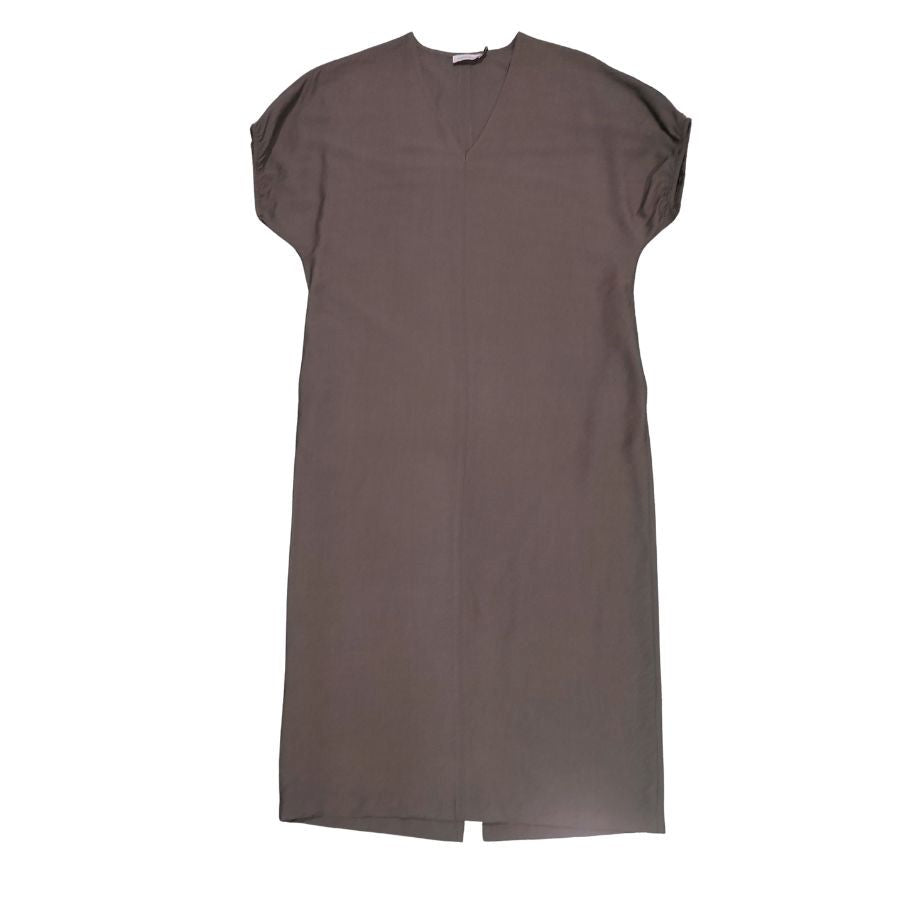 Vestido midi marrón don algodon