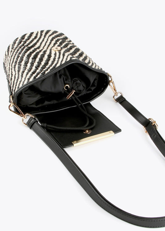 Bolso bandolera tipo cesta negro Lola Casademunt