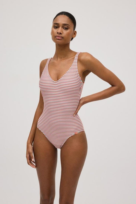Bañador reductor rayas multicolor