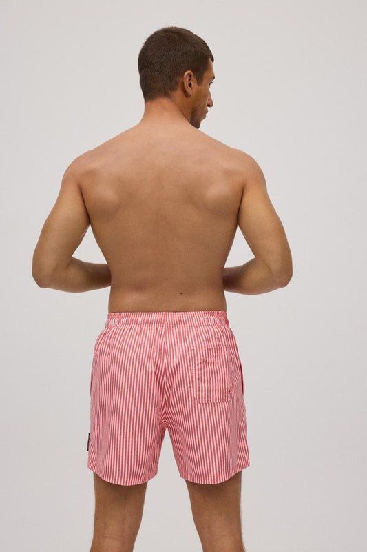 Bañador hombre rayas coral