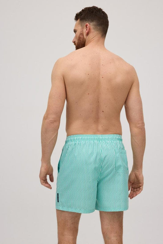 Bañador hombre rayas turquesa