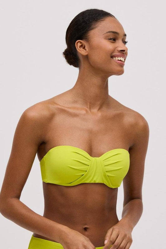 Bikini bandeau tirantes desmontables verde lima