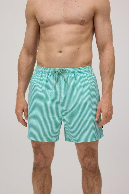 Bañador hombre rayas turquesa