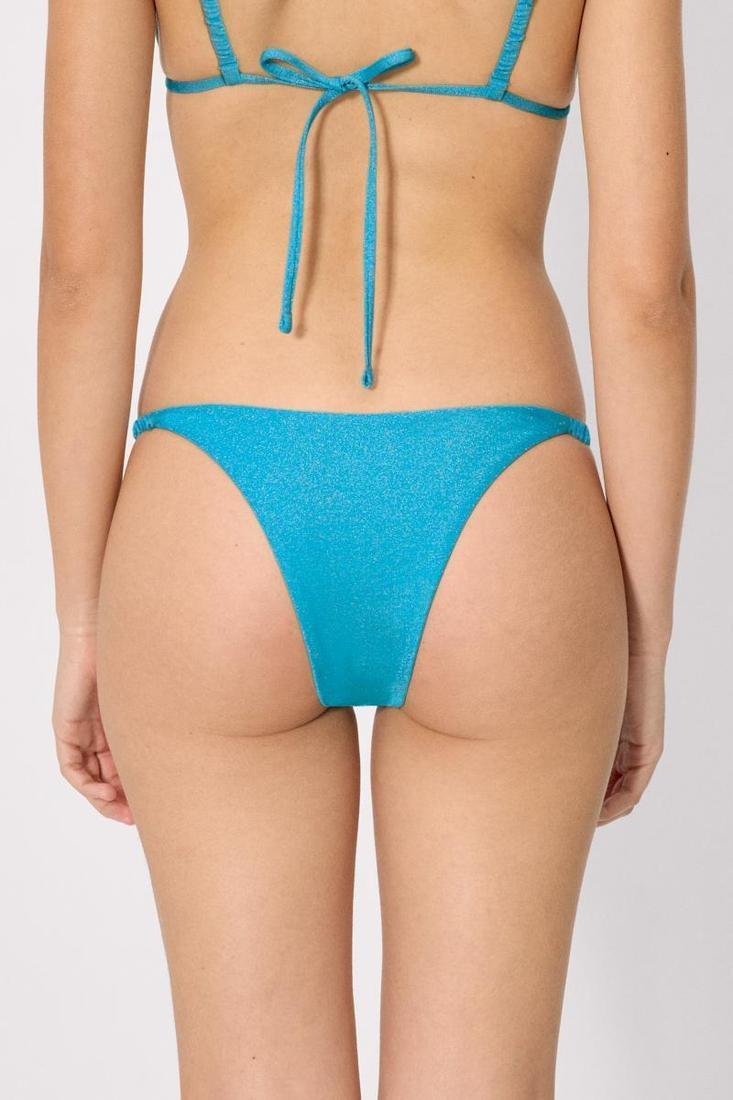 Bikini triángulo turquesa detalle lúrex
