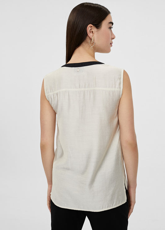 Top bicolor con aberturas Lola Casademunt