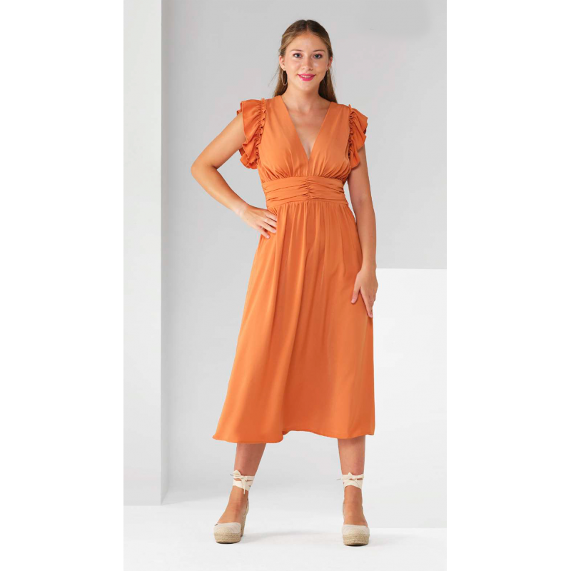 Vestido midi teja Amichi