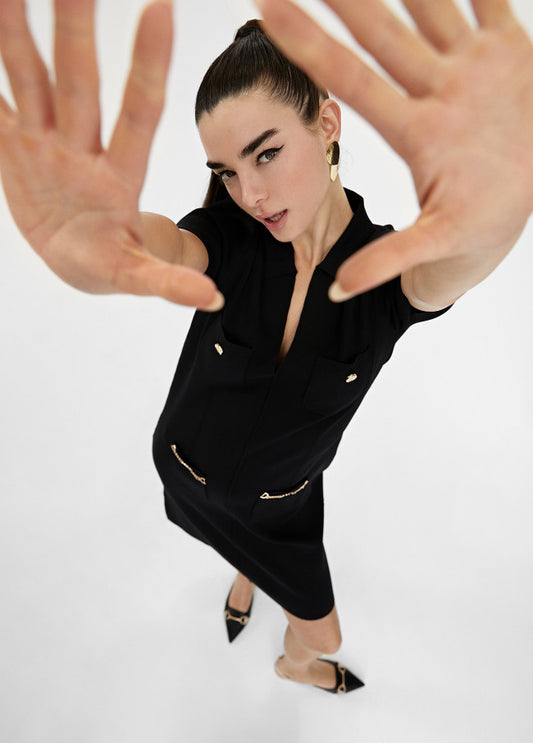 Vestido corto punto bolsillos Lola Casademunt