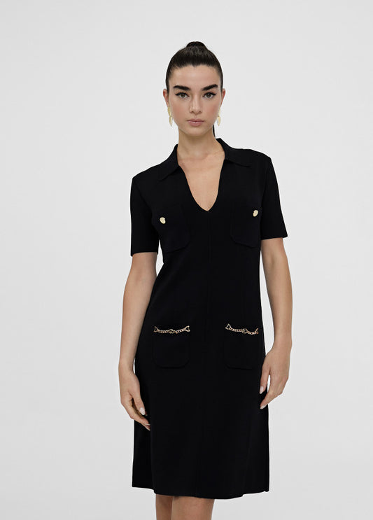 Vestido corto punto bolsillos Lola Casademunt