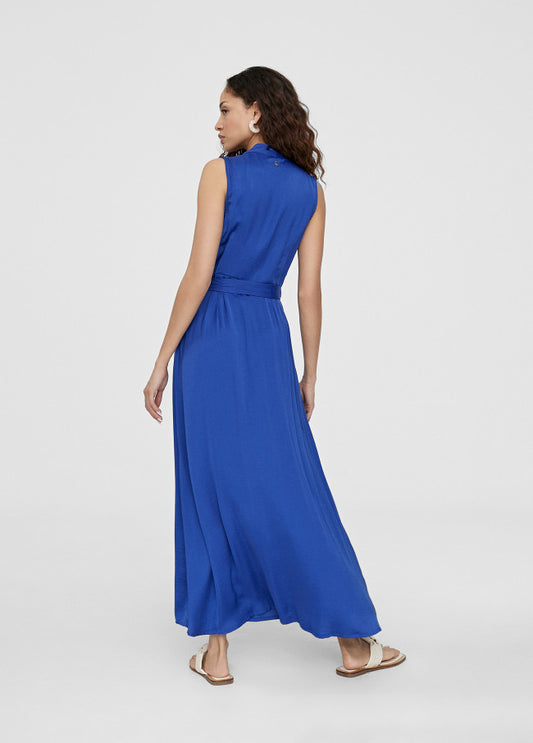 Vestido largo escote azul Lola Casademunt