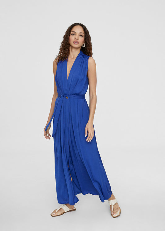 Vestido largo escote azul Lola Casademunt