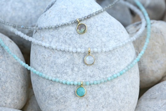 Gargantilla mineral labradorita