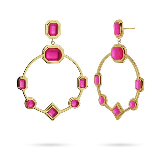 Pendientes aro fucsia